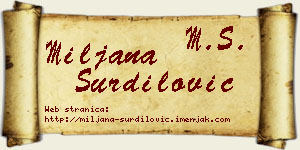Miljana Šurdilović vizit kartica